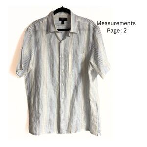 Linen Club Room Shirt Sz: M / Luxury Linen Old-Money Cigar Resort Comfort Travel